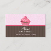 Elegantes rosa Cupcake Bakery Design Visitenkarte (Vorderseite)