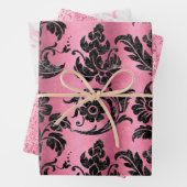Elegantes rosa Damask Glitzer-Geschenk Geschenkpapier Set (Beispiel)