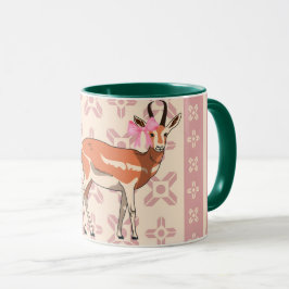 Elegantes Rosa Damhirsch-Muster-Weihnachten Tasse