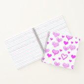 Elegantes rosa Dekoratives Herz-Muster-Journal Notizblock (Innenseite)