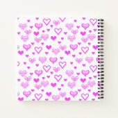 Elegantes rosa Dekoratives Herzdesign Kunst, Dicht Notizblock (Rückseite)