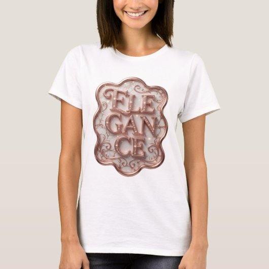 Elegantes Rosa DESIGN Grafikdesign T-Shirt (Vorderseite)