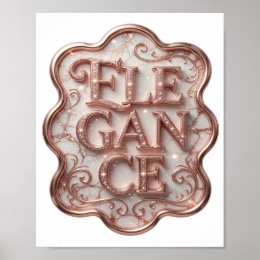 Elegantes Rosa DESIGN Tragbare Kunst Poster (Vorne)