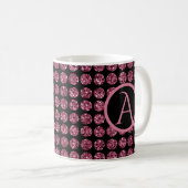 Elegantes rosa Diamantgemische Sparkle Monogram In Kaffeetasse (VorderseiteRechts)