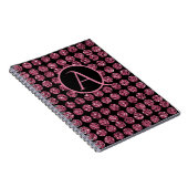 Elegantes rosa Diamantgemische Sparkle Monogram In Notizblock (Rechte Seite)