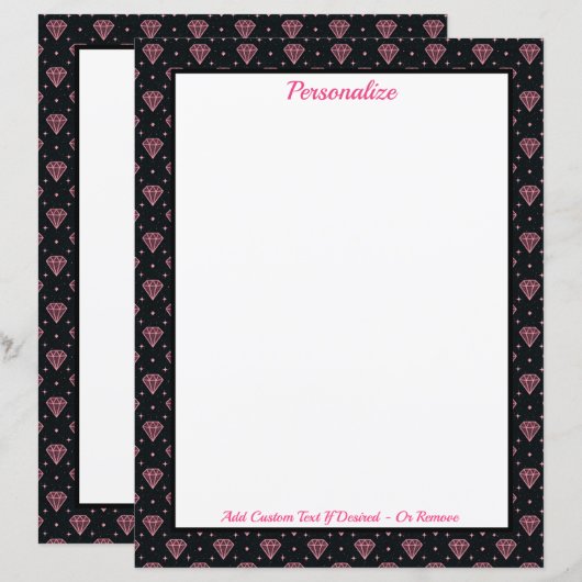 Elegantes rosa Diamantmuster auf personalisierter (Vorne/Hinten)