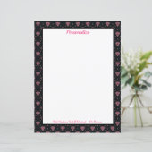 Elegantes rosa Diamantmuster auf personalisierter (Stehend Vorderseite)