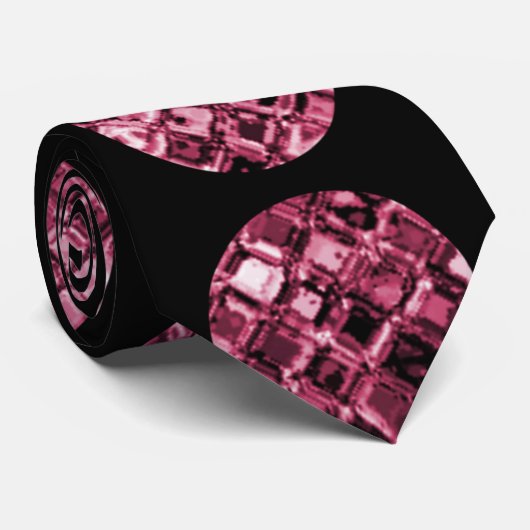 Elegantes rosa Diamond Gem Muster Krawatte (Gerollt)