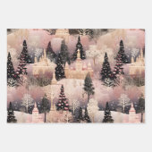 Elegantes rosa Dorf Geschenkpapier Set (Vorderseite 3)