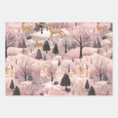 Elegantes rosa Dorf Geschenkpapier Set (Vorderseite)