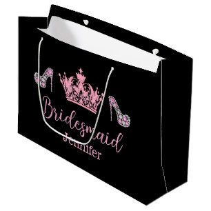 elegantes rosa Drehbuch schwarz übersetzt Große Geschenktüte