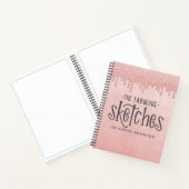 Elegantes rosa Dripping Glitzer Artist Sketchbook Notizblock (Innenseite)