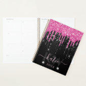 Elegantes rosa Dripping Glitzer Monogram Planer (Anzeige)