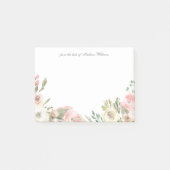 Elegantes Rosa Elfenbeinblume Personalisiert Post-it Klebezettel (Vorderseite)