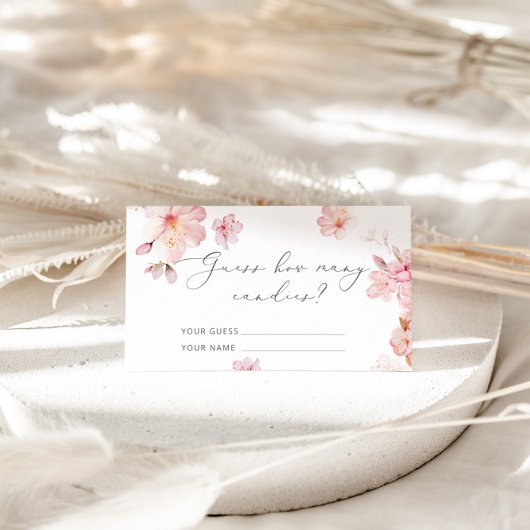 Elegantes Rosa erraten Sie, wie viele Bonbons es g Begleitkarte