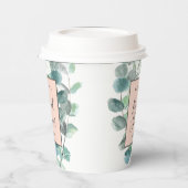 Elegantes Rosa Eukalyptus-Brautparty Pappbecher (Links)