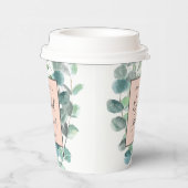 Elegantes Rosa Eukalyptus-Brautparty Pappbecher (Rechts)