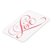 Elegantes Rosa Extravagante LIEBE Skript Schreiben Magnet (Linke Seite)