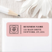 Elegantes rosa-farbenes Firmenlogo mit Adresse Des (Insitu)