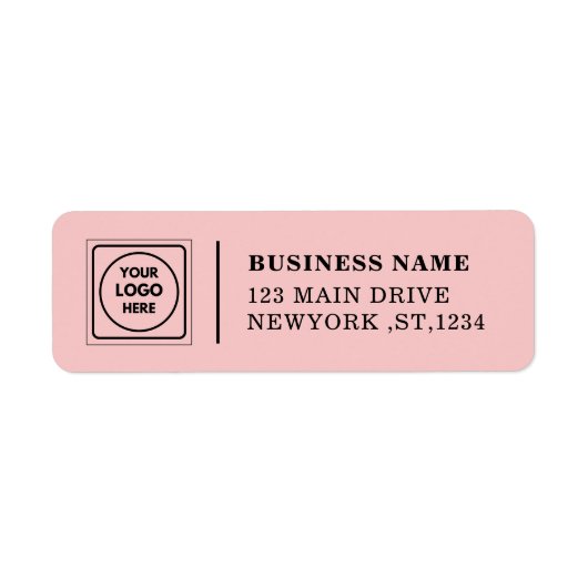 Elegantes rosa-farbenes Firmenlogo mit Adresse Des (Vorne)