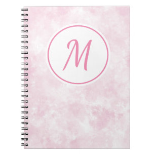 Elegantes rosa Farbmuster Monogramm Notizblock
