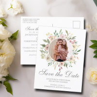 Elegantes Rosa-Farbton, Blumenmuster Foto Save the