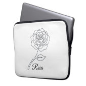 Elegantes Rosa Fine Line Art Laptop Case (Vorderseite Links)