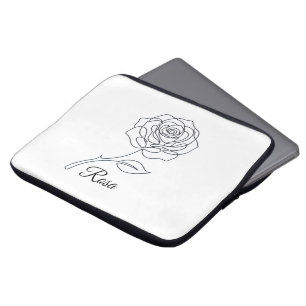 Elegantes Rosa Fine Line Art Laptop Case
