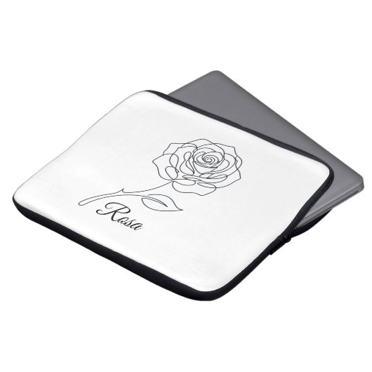 Elegantes Rosa Fine Line Art Laptop Case (Vorne Oben)