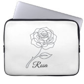 Elegantes Rosa Fine Line Art Laptop Case (Vorderseite)