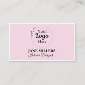 Elegantes Rosa Firmenlogo Telefonnummerkarte (Vorderseite)