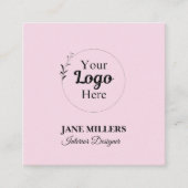 Elegantes Rosa Firmenlogo Telefonnummerkarte (Vorderseite)