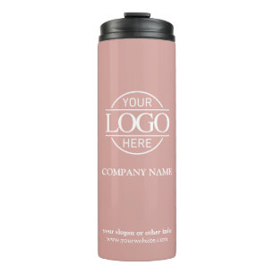 Elegantes rosa Firmenlogo Thermosbecher