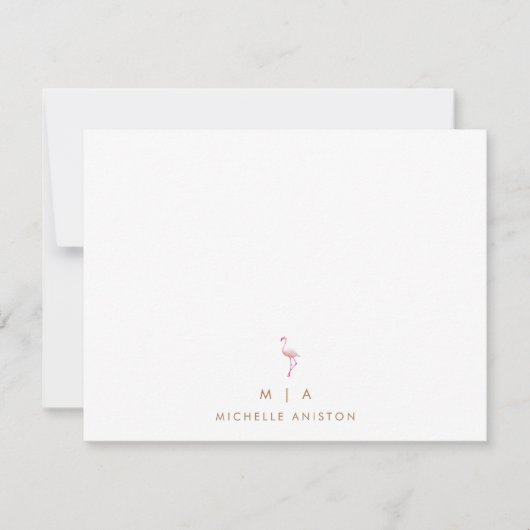 Elegantes rosa Flamingo Modernes Minimalistisches  Mitteilungskarte (Vorderseite)