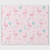 Elegantes rosa Flamingo Muster Geschenkpapier (Flach)