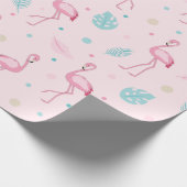 Elegantes rosa Flamingo Muster Geschenkpapier (Ecke)