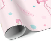 Elegantes rosa Flamingo Muster Geschenkpapier (Rolleneckpunkt)
