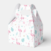 Elegantes rosa Flamingo Muster Geschenkschachtel (Rückseite)