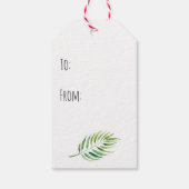 Elegantes rosa Flamingo tropisches Blätter Muster Geschenkanhänger (Rückseite)