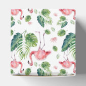 Elegantes rosa Flamingo tropisches Blätter Muster Geschenkschachtel (Oben)