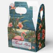Elegantes Rosa Flamingo tropisches Paradies danke Geschenkschachtel (Offen)