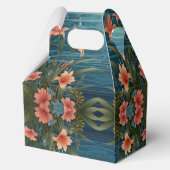 Elegantes Rosa Flamingo tropisches Paradies danke Geschenkschachtel (Rückseite)