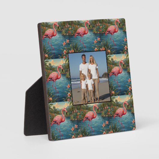 Elegantes Rosa Flamingo tropisches Paradies Foto Fotoplatte (Vorderseite)