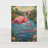 Elegantes rosa Flamingo tropisches Paradies Geburt Einladung (Vorderseite)