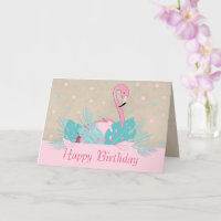 Elegantes rosa Flamingo und tropische Blätter