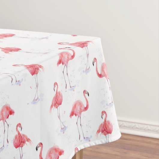 Elegantes rosa Flamingo Wasserfarben Muster Tischdecke (Beispiel)