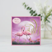 Elegantes rosa Flamingos-Brautparty Einladung (Stehend Vorderseite)