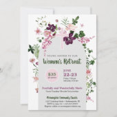 Elegantes Rosa Flora Frauenkirche Einladung (Vorderseite)