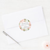 Elegantes Rosa Floral Brautparty Vielen Dank Runder Aufkleber (Umschlag)