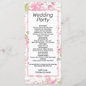 Elegantes rosa Floral Flat Wedding Programm (Rückseite)